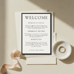 Programa Simple Charcoal Classic Wedding Welcome