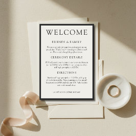 Programa Simple Charcoal Classic Wedding Welcome