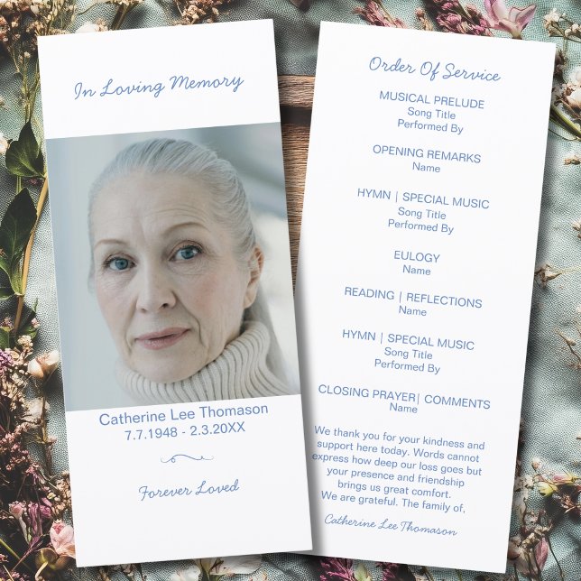 Programa Simple Photo Funeral Order Of Service Flat Program (Simple Photo Funeral Order Of Service Flat Program
)