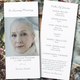 Programa Simple Photo Memorial Order Of Service Program