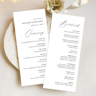 Programa Simples Cerimônia de Casamento Católico Elegante