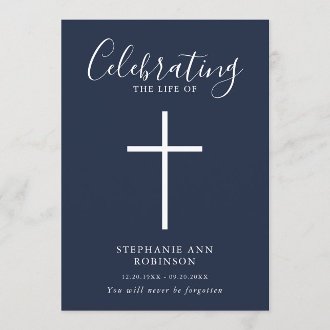 Programa Simples Cruz Branca Ordem Memorial Azul (Frente)