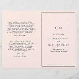 Programa Simples de Casamento Elegante de Monogram