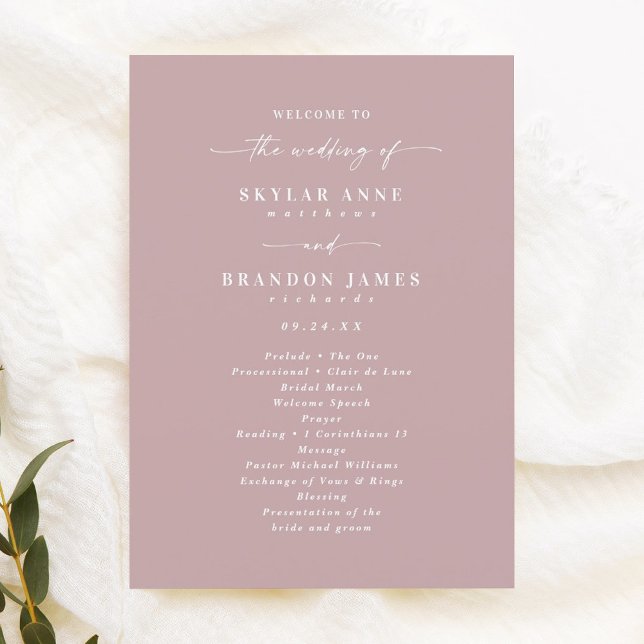 Programa Simples de Cerimônia de Casamento de Mold (Criador carregado)
