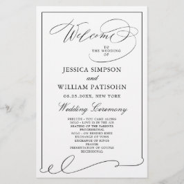 Programa Simples Elegante De Casamento Negro E Bra