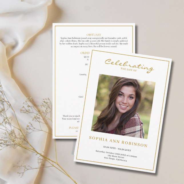 Programa Simples Foto Funeral Ordem De Serviço Memorial (Criador carregado)