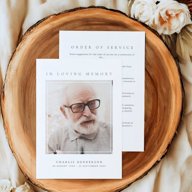 Programa Simples Memória Amorosa Foto Funeral Moderno (Criador carregado)