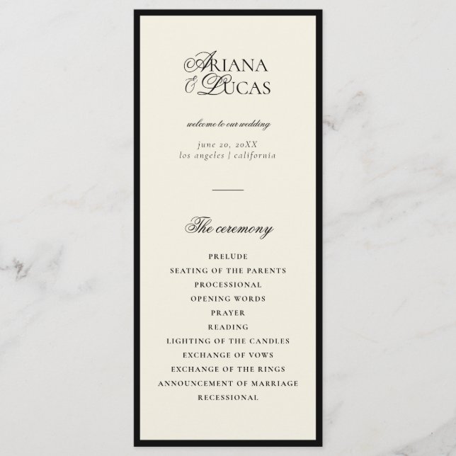 Programa Simples Monograma de Script Moderno Minim (Frente)