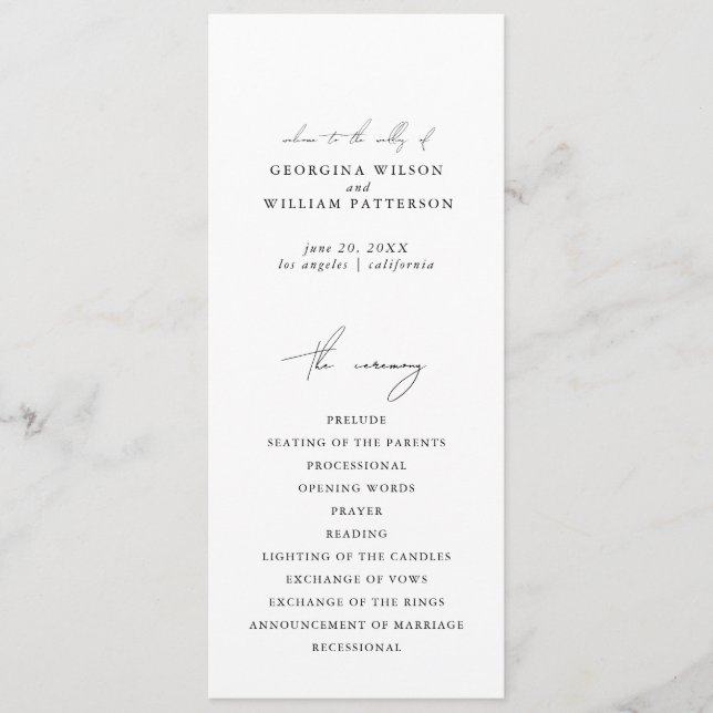 Programa Simples Monograma de Script Moderno Minim (Frente)