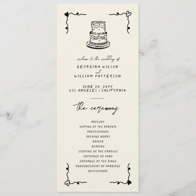 Programa Simples Whimsical Retro Manuscrito (Frente)