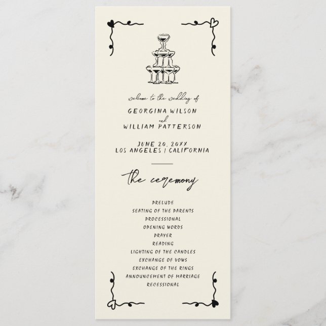 Programa Simples Whimsical Retro Manuscrito (Frente)