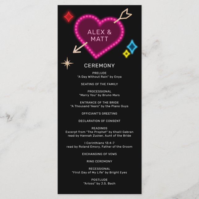 Programa Sinal de Letreiro Neon Las Vegas Casamento (Frente)