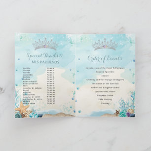 Programa Sob a Ordem dos Eventos Sea Beach Quinceañera XV