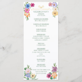 Programa Spring Floral wildflower wedding program