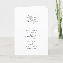 Programa Starfish Beach Monograma Wedding Order