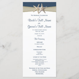 Programa Starfish e Burlap Blue Beach Weding Program