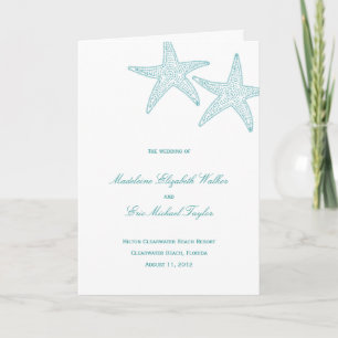 Programa Starfish Wedding Program Card