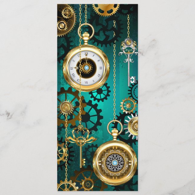 Programa Steampunk Jewelry Watch em um fundo verde (Frente)