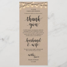 String Lights Kraft, Place Setting Obrigado Cartõe