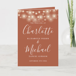 Programa String Lights Terracotta Elegant Script Wedding