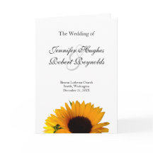 Sunflower Wedding Program
