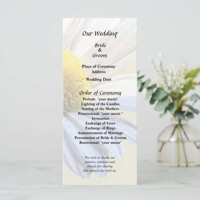 Programa Suprimentos de casamento Daisy Shadow e Luz (Em pé/Frente)