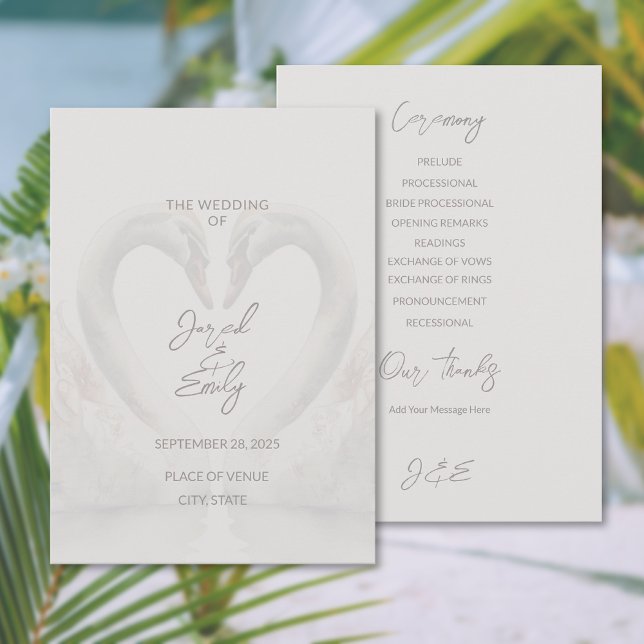 Programa Swan Wedding Flat Program (Swan Wedding Flat Program (front and back))