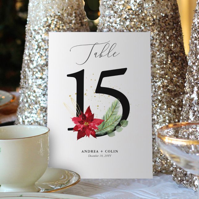 Programa Tabela Casada de Natal Botânica Número 15 (Botanical Christmas Wedding /Event Table Number | No. 15 (For all numbers, see Collection below))