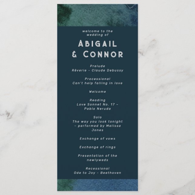 Programa Teal Azul Minimalista Moderno (Frente)