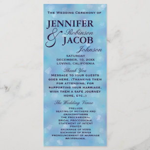 Programa Teal Blue e Purple Weding Program