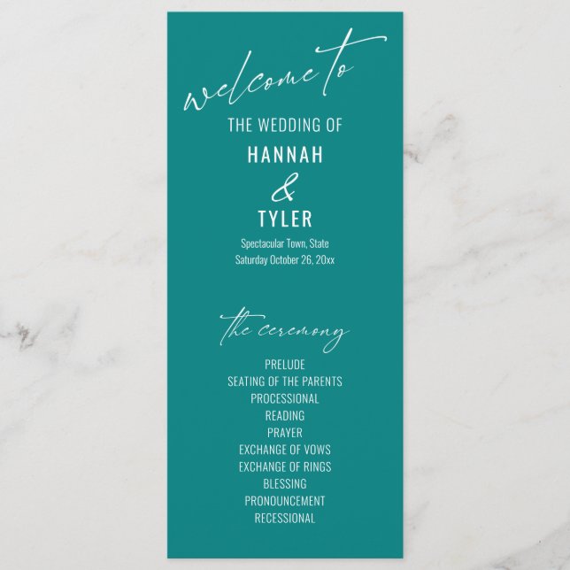 Programa Teal de Tipografia Simples Elegante (Frente)