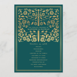 Programa Teal Royal Medieval de Casamento de Espad
