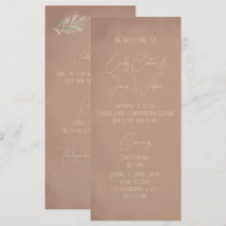 Programa Terracota Casamento Minimalista Boho