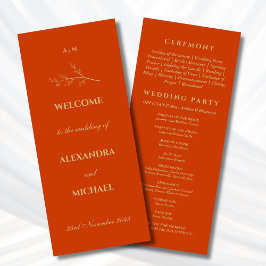 Programa Terracota Monograma Botânico Casamento Minimalista