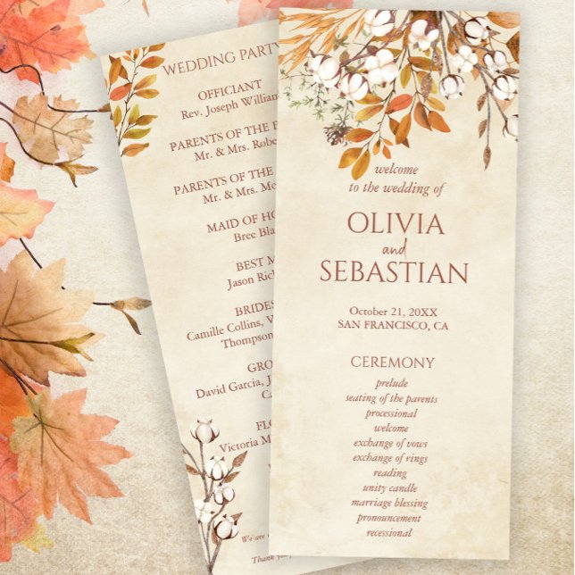 Programa Terracotta Autumn Deixa Casamento outono Boho (Criador carregado)