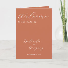 Programa Terracotta Elegant Script Wedding Order Service