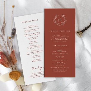 Programa Terracotta Monograma Wedding