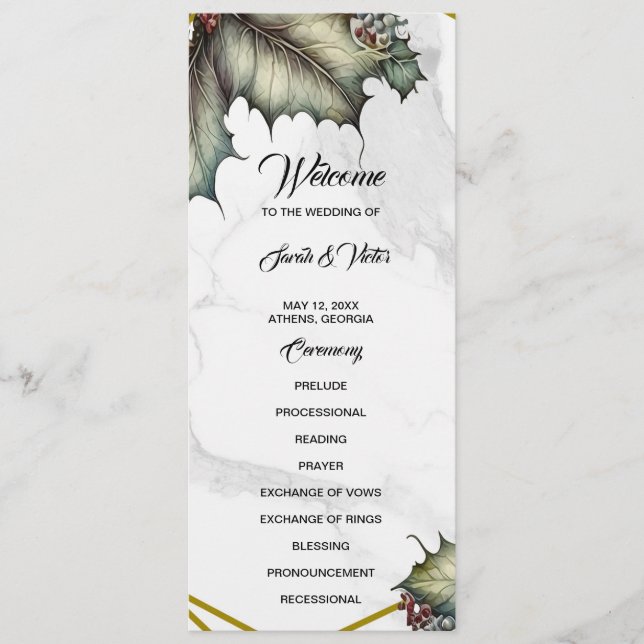 Programa The Winery 2 sided Program Card (Frente)