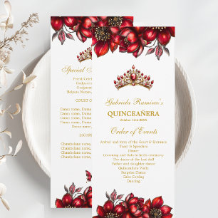 Programa Tiaro Floral Vermelho Dourado Quinceañera