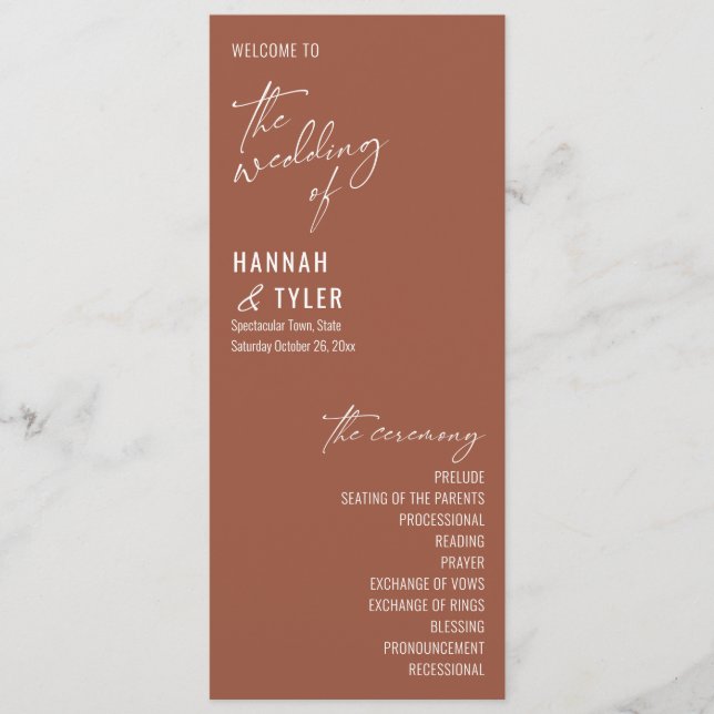 Programa Tipografia Contemporânea Elegante Terracotta (Frente)