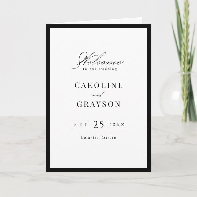 Programa Tipografia de Casamento de Roteiro Simples e Elega (Frente)