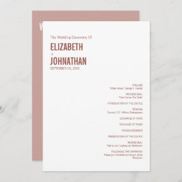 Programa Tipografia de Casamento Simples Boho Dusty Rosa