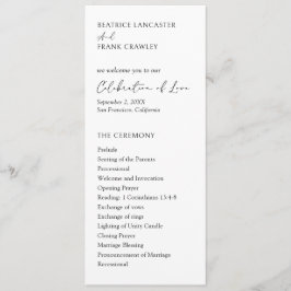Programa Tipografia Moderna Casamento Elegante