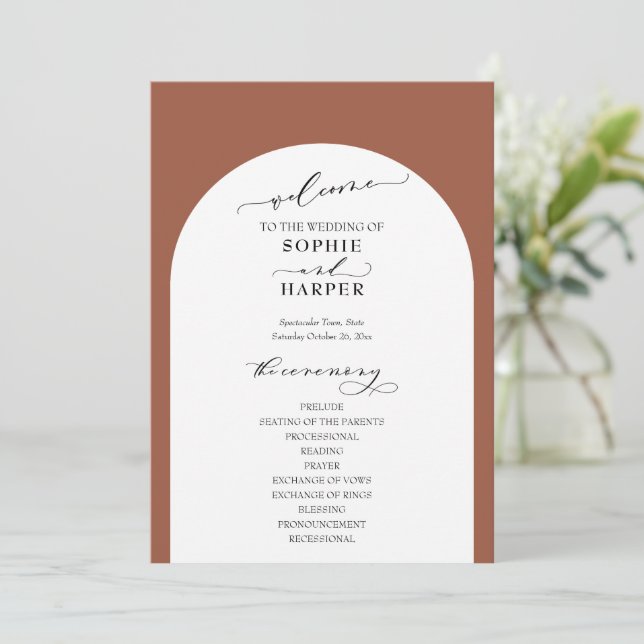 Programa Tipografia Simples, Arca Elegante em Terracotta (Em pé/Frente)