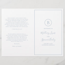 Programa Tradicional de Casamento Azul Elegante