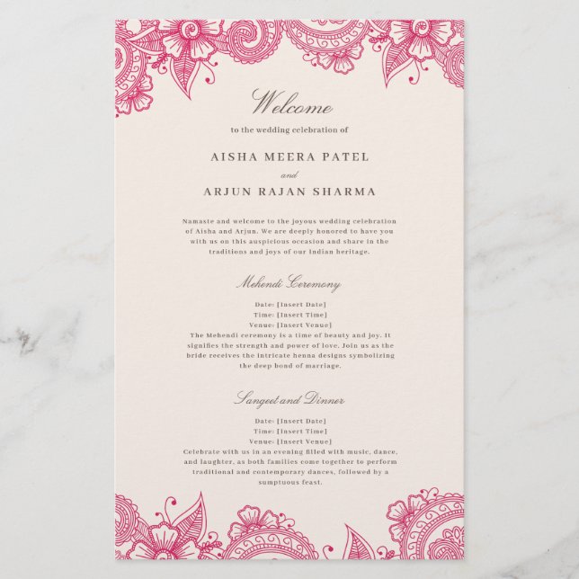 Programa Tradicional de Casamento Indiano Mod Meha (Frente)