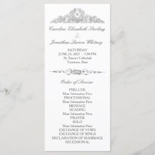 Programa Tradicional Elegante Cinzas Versalhes Casamento