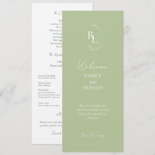 Programa Trendy Mint Green Monogrammed Iniciais Casamento
