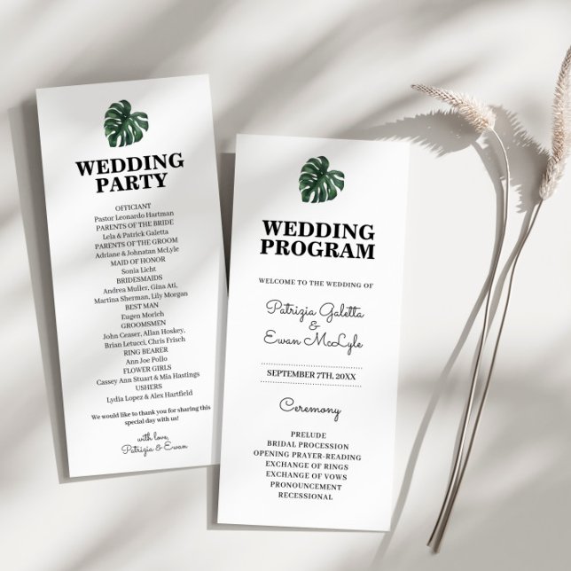 Programa Tropical Palm Leaf Wedding Flat (Criador carregado)