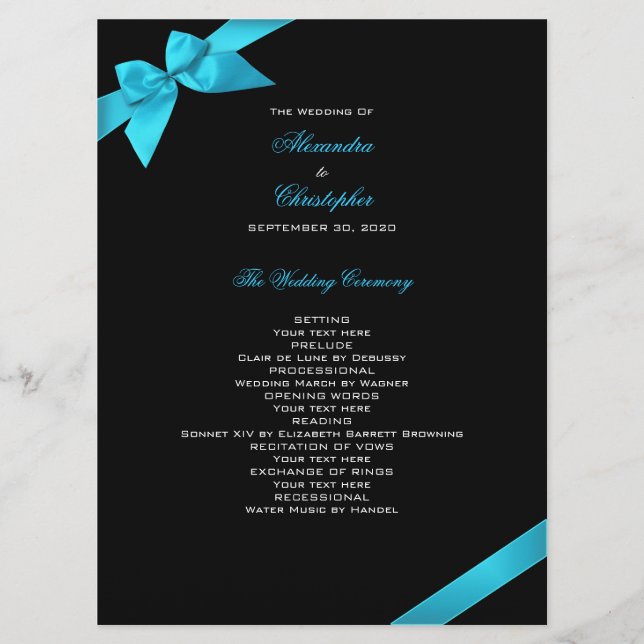 Programa Turquoise Ribbon Weding (Frente)